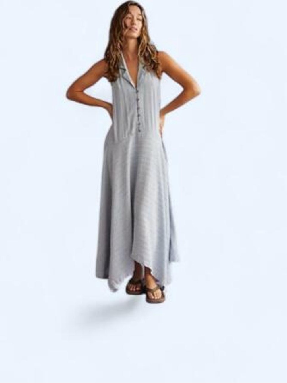 Free People - No Rush Dress - Blue and White Stripes